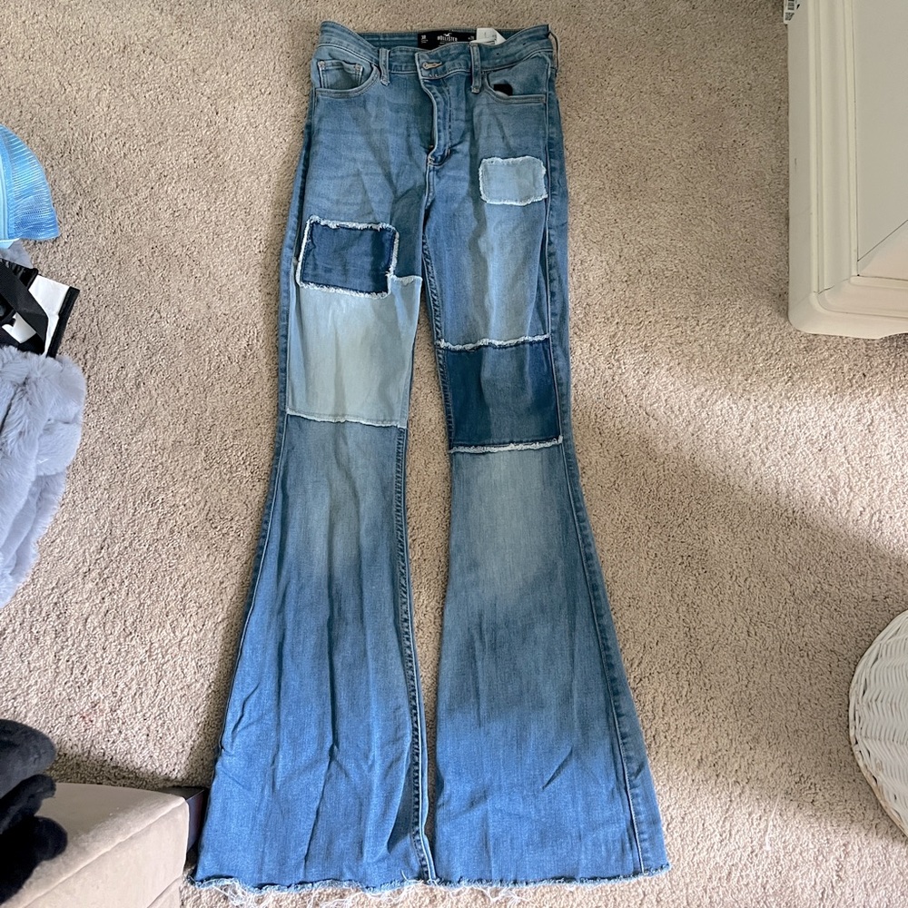 NWOT Hollister Patchwork Flare Jeans size 3